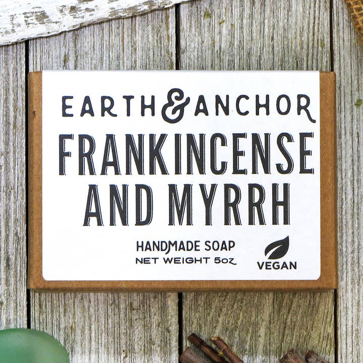 Frankincense & Myrrh Handcrafted Vegan Soap for wholesale by Earth & Anchor Soap Co.