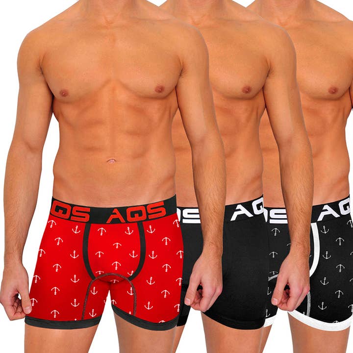 AQS Print Trunks 3 Pack röd/vit ankare/svart för wholesale av AQS Brand Inc.