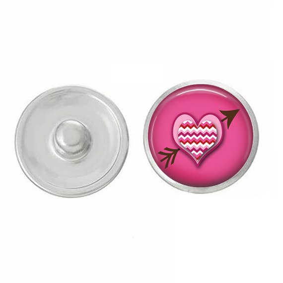Snap de Saint Valentin Coeur et Flèche pour Bijoux Snap pour la vente par Say It in A Snap Jewelry