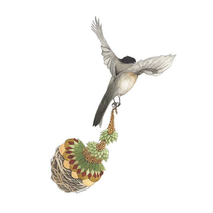 5"x 7" Quilted Bundles Bird III Print for wholesale by Polanshek of the Hills