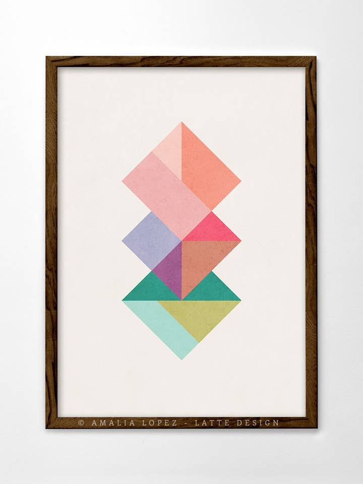 Sammanflätade kvadrater 5 Art Print. Geometriskt tryck för wholesale av Latte Design