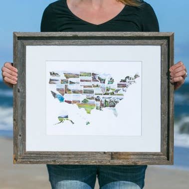 Watercolor US Map - United States Map - State National Parks for wholesale by Rachel Alvarez Art