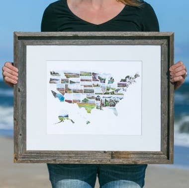 Watercolor US Map - United States Map - State National Parks for wholesale by Rachel Alvarez Art