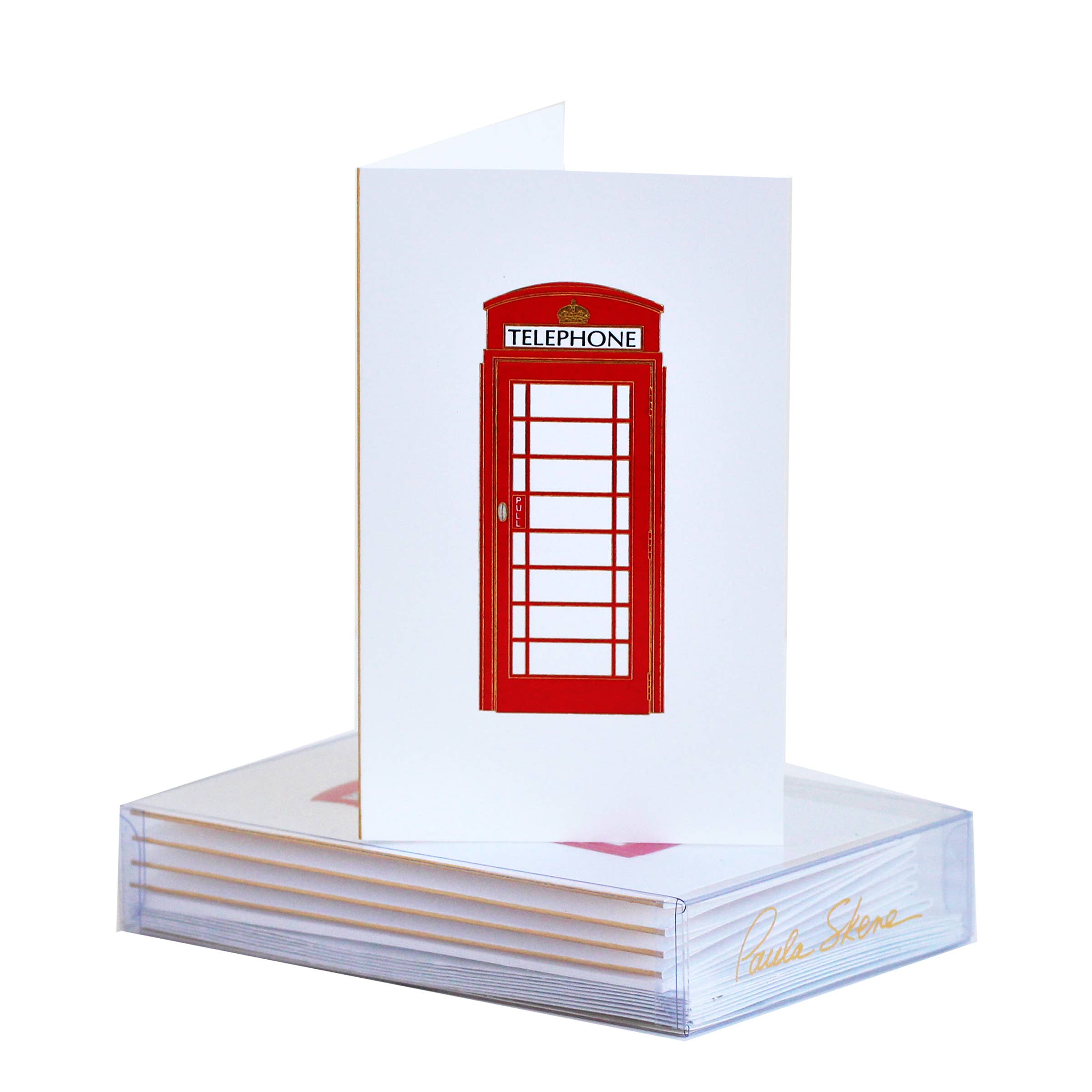 PAULA SKENE DESIGNS - Wholesale Stationery/Notecard Set - London Phone Booth Mini Note Card0