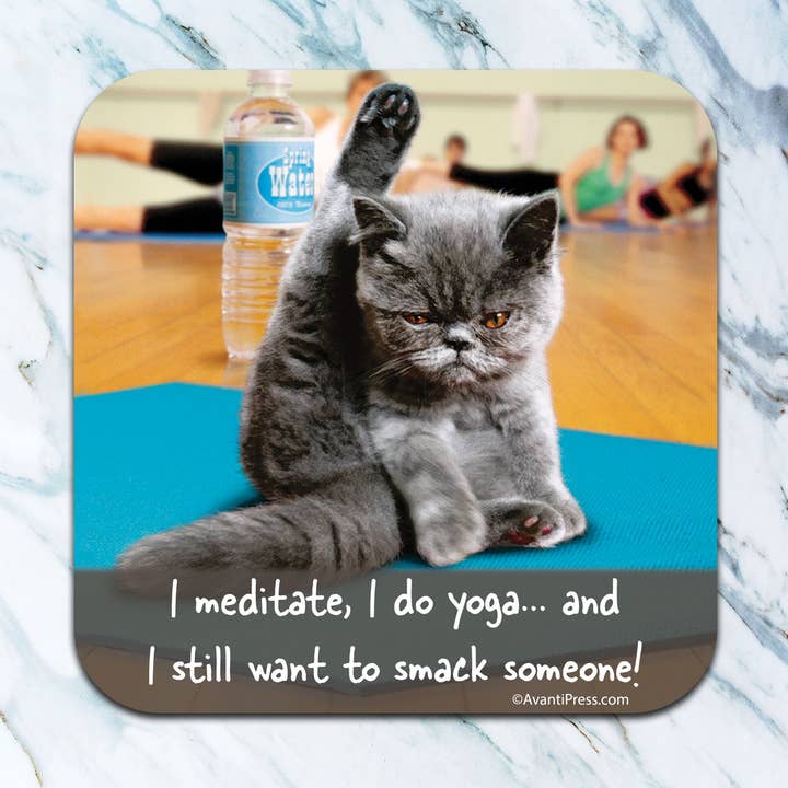 Je médite Dessous de verre de Yoga pour la vente par High Cotton Gifts