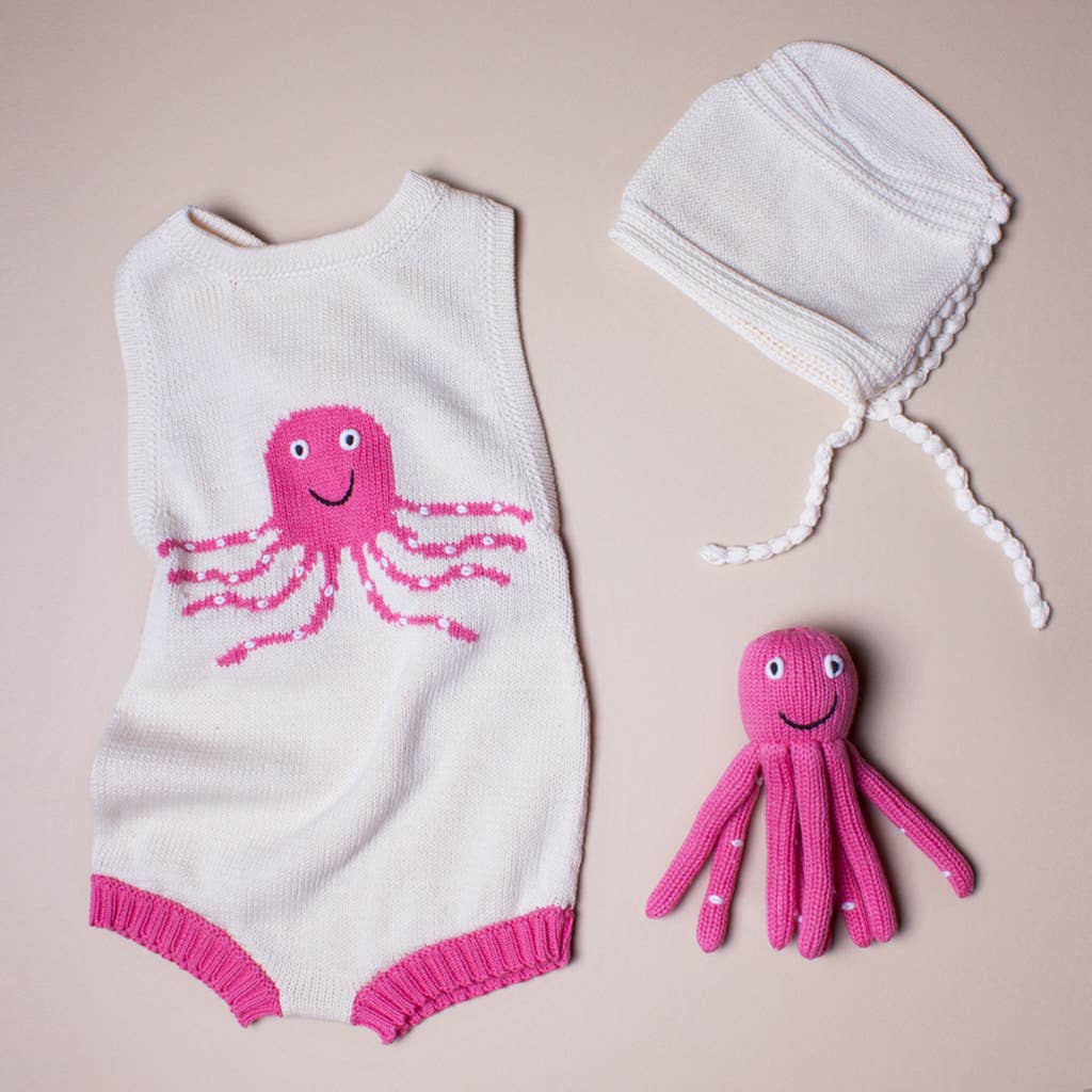 Estella - Wholesale Clothing Set - Baby - Organic Baby Gift Set - Octopus (Pink)0