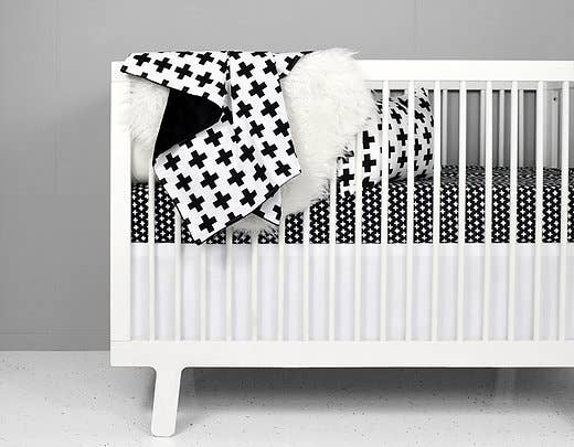 Olli+Lime - Wholesale Cot/Crib Sheets - Cross Crib Sheet - Black2