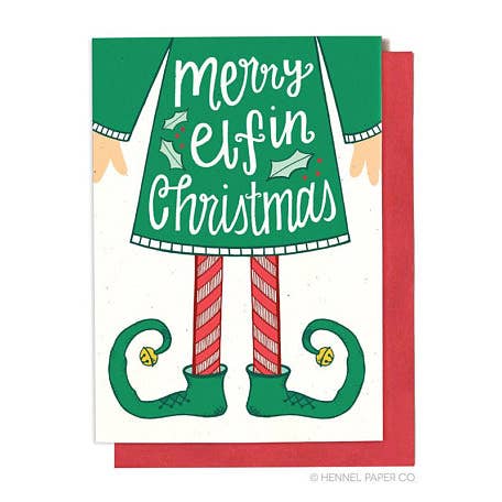 Feiertagskarte - Frohe Elfin Weihnachten für den Großhandel von Hennel Paper Co.