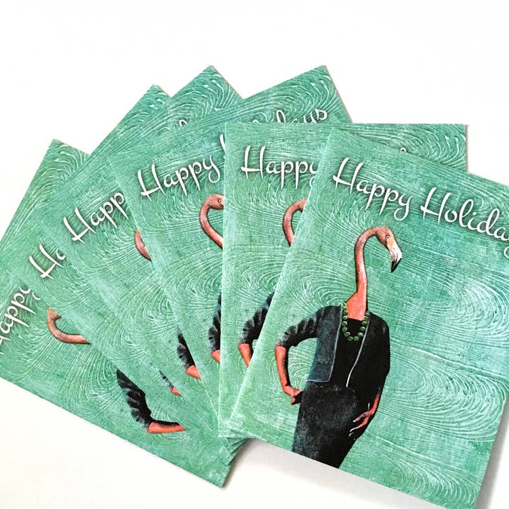 Lot de 6 cartes de vacances Flamingo pour la vente par Pergamo Paper Goods
