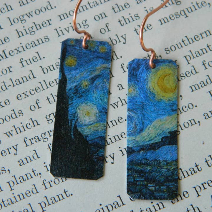 Boucles d'oreilles Nuit étoilée détail étroit pour la vente par Sarah Wood Studio