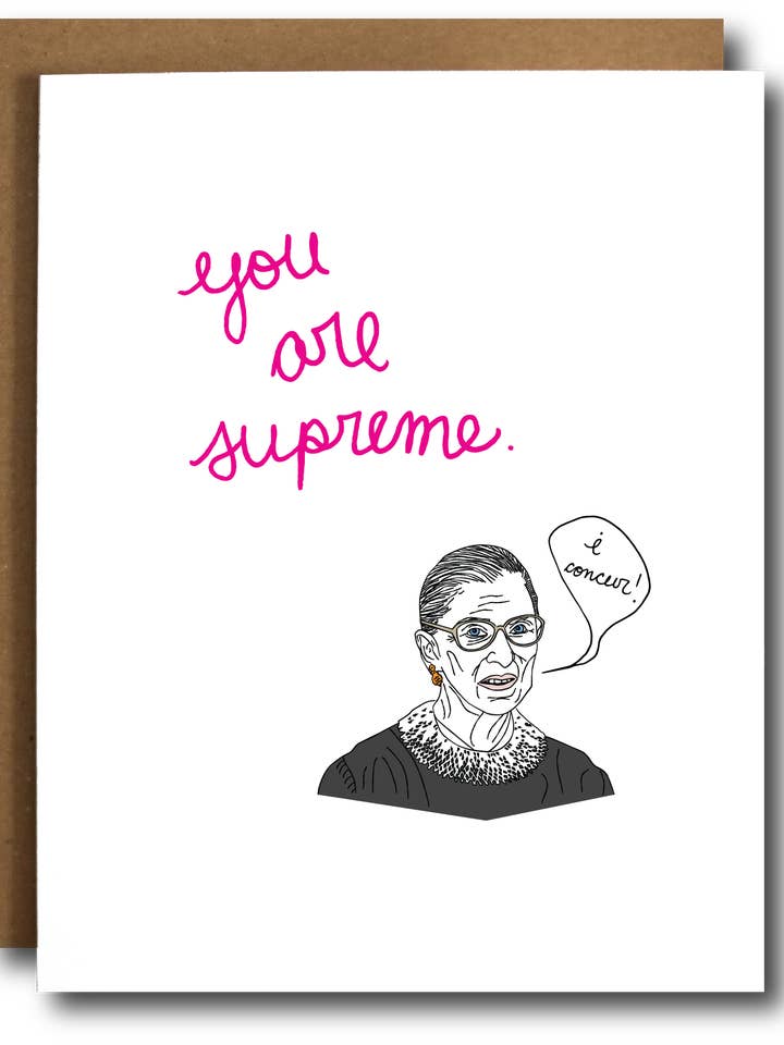 Ruth Bader Ginsburg Supreme Card for wholesale by The Card Bureau