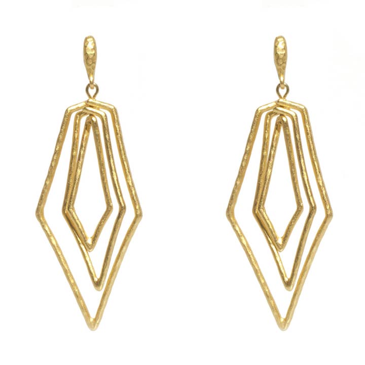 Boucles d'oreilles Paris Triple Diamant pour la vente par Stephanie Kantis