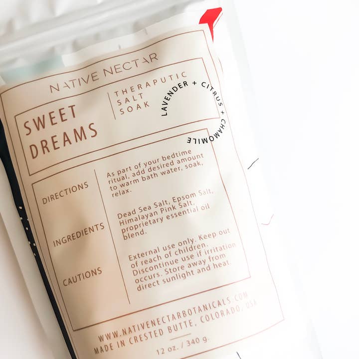 Native Nectar Botanicals - Wholesale Bath Soak/Milk - Sweet Dreams Salt Soak 340g2