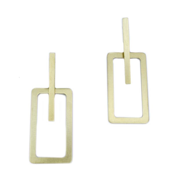 Rektangel korsning örhängen för wholesale av Natalie Joy