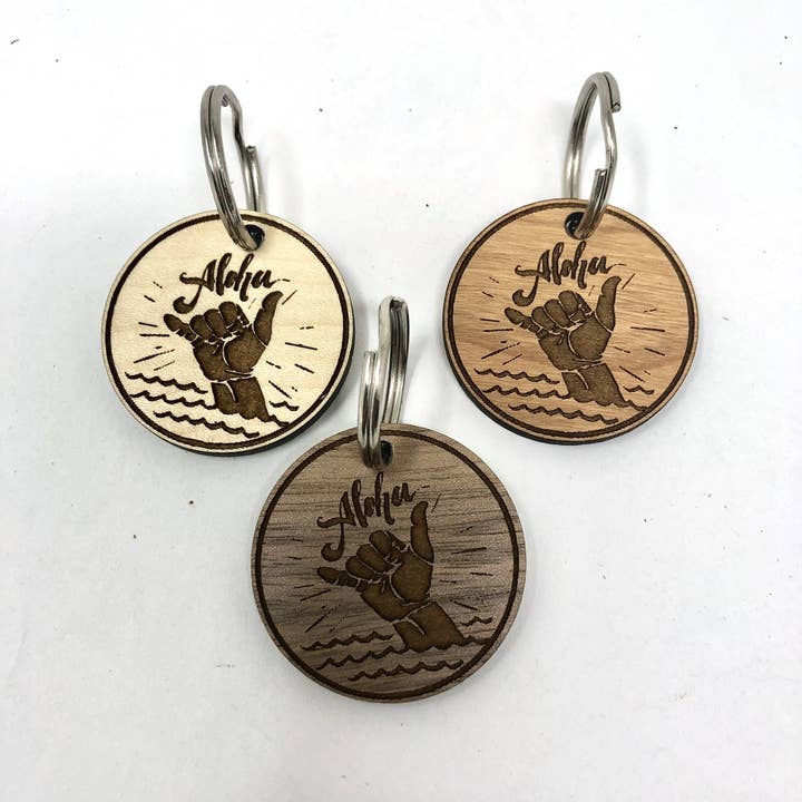 KEYCHAIN - Hawaiian Shaka Aloha, Hawaii Art Design for wholesale by Insert Brand Here Shop