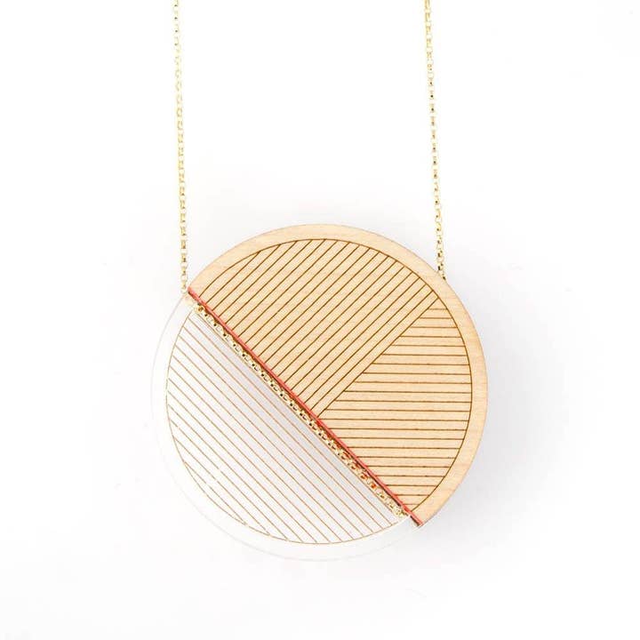 Osa Collier · Minimalistische lange Halskette, Geometrischer Kreis für den Großhandel von Bird of Virtue