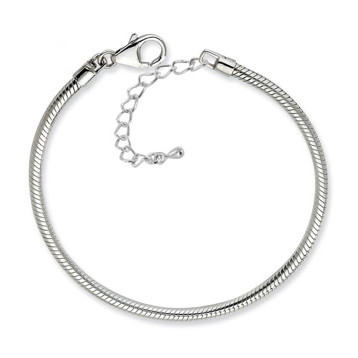 Silver Plated Snake Charm Bracelet for Glass Beads for wholesale by West Coast Jewelry