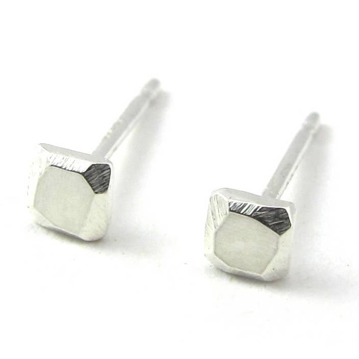 Goldeluxe Jewelry - Wholesale Stud/Post Earrings - Extra Small Square Nugget Earrings0