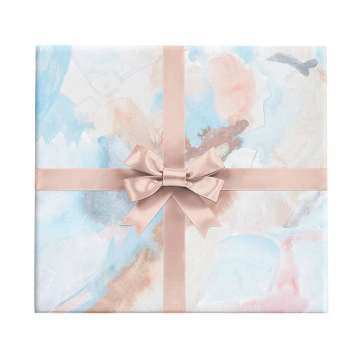 REVEL & Co. - Wholesale Flat Wrap - Pink Abstract "Rose Quartz Quarry" Wrapping Paper Sheet