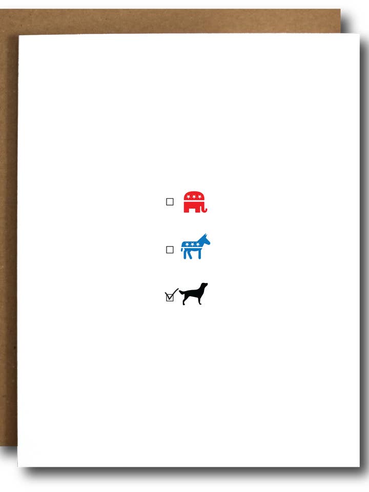 Dog Over Politics Card for wholesale by The Card Bureau