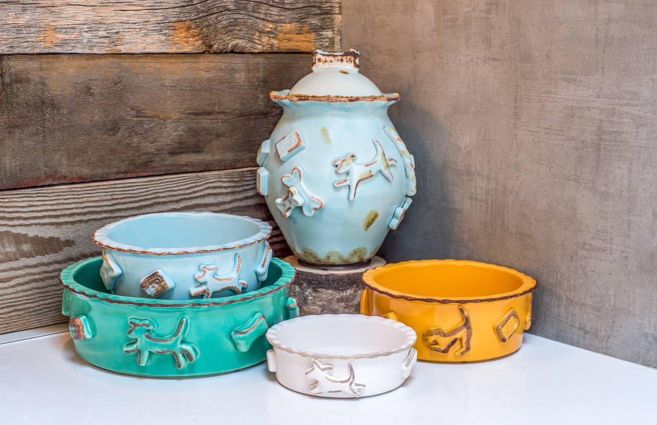 Carmel Ceramica - Vente Gamelle – chat et chien - Nourriture et bol d'eau pour chien Blanc3