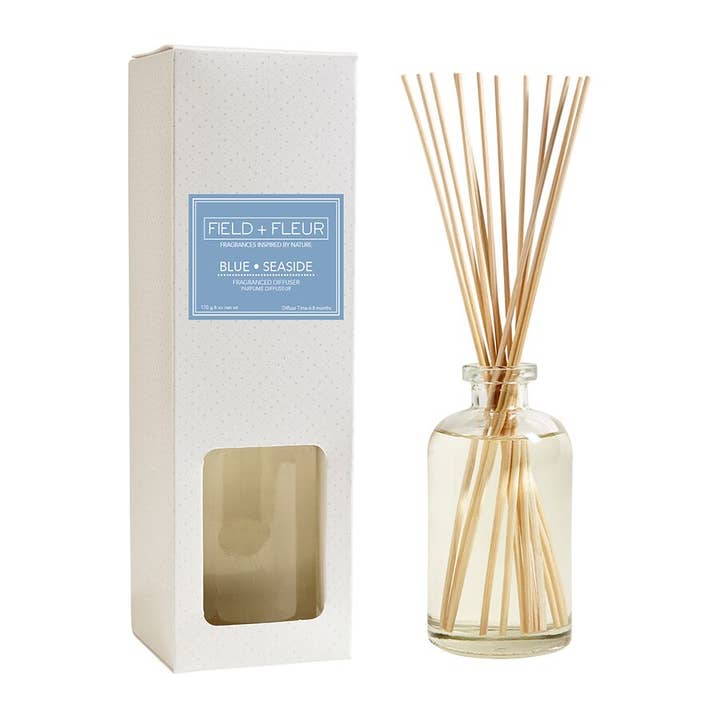 Blue Seaside Diffuser Reed 6oz. Ctn.6 for wholesale by Hillhouse Naturals/Field+Fleur
