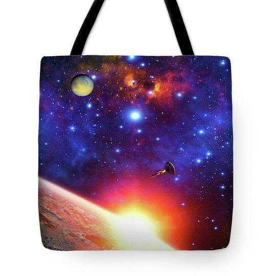 18" x 18" Relay Station Tote Bag for wholesale by Don White-Art Dreamer