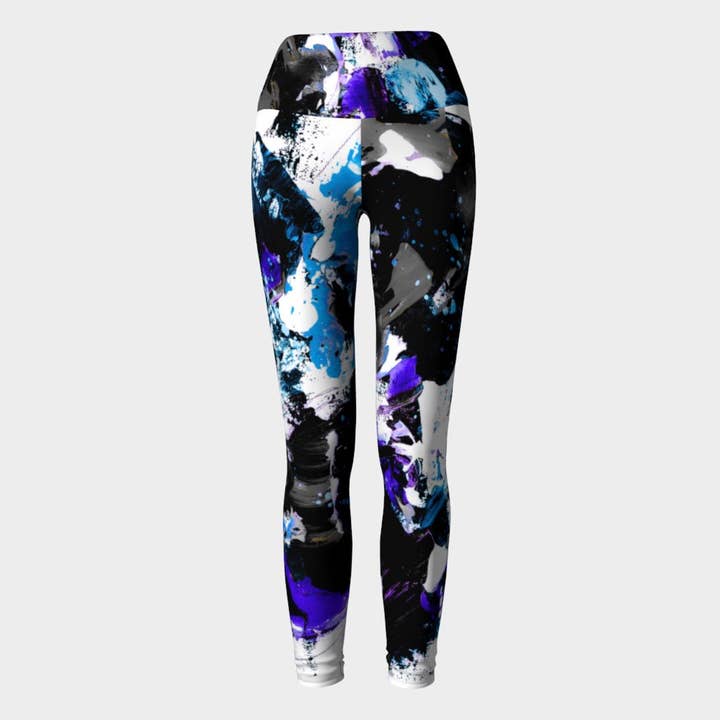 Blue Color Splash Leggings for wholesale by EmBellish Active