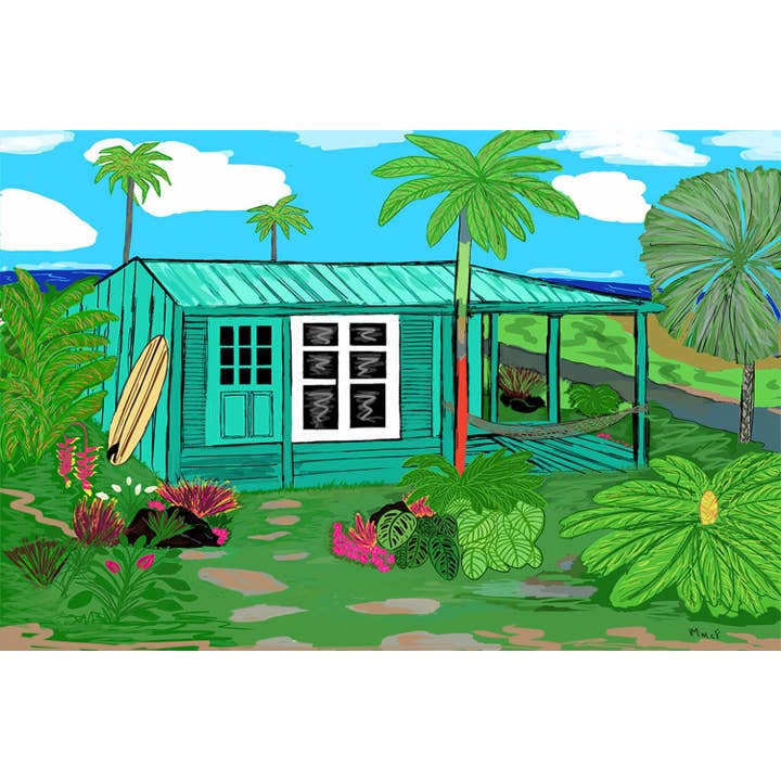 Hawaii Cottage - Impresión Giclée (16 x 20 cm) para venta al por mayor de Maggie McFarland Design-Lulu LaRock