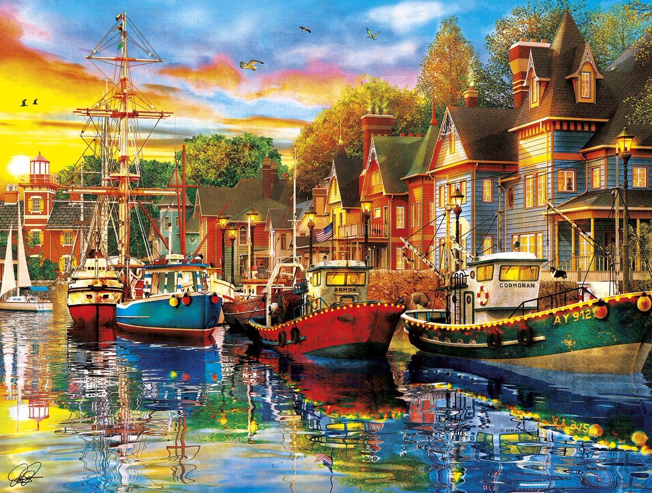 Buffalo Games & Puzzles - Wholesale Puzzle - Adult - Harbor Lights by Reflections 750 Piece Jigsaw Puzzle0