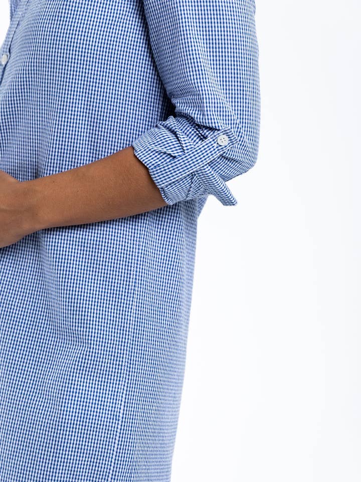 Emily Phillips Clothing - Wholesale Dress – Women's - Navy/White Check Seersucker Girlfriend Dress2