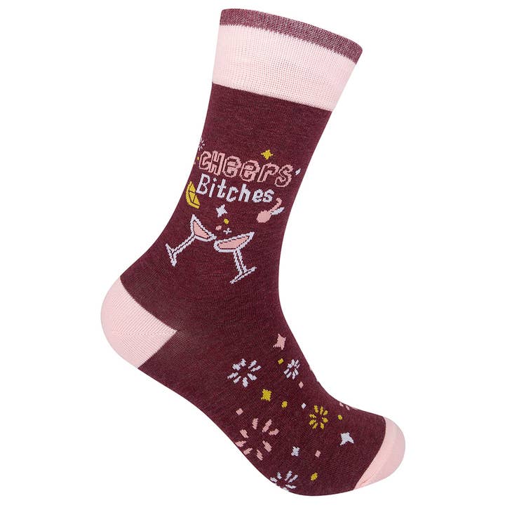 Cheers Bitches Socks - Closeout | Funatic for wholesale by Funatic - About Face Designs - Nice Enough Merch Co