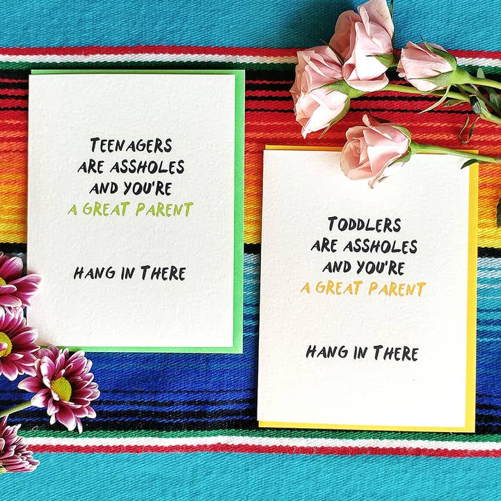 Warren Tales - Wholesale Encouragement Card - Asshole Teenagers Parenting Support Card1