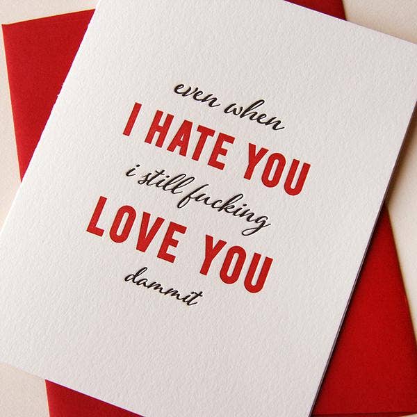 Steel Petal Press - Wholesale Love Card - Hate You, Love You - Love, Friendship and Valentine Anniversary Card1
