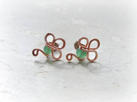 Contempo Jewelry - Wholesale Stud/Post Earrings - Shamrock Copper Stud Earrings2