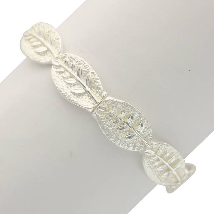 Etched Leaf Stretch Bracelet for wholesale by Takobia