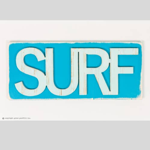 SURF Wooden Wall Sign for wholesale by Grace Graffiti