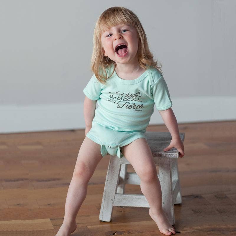 Sweetpea and Co. - Wholesale Bodysuit (Non-Footed) - Baby - She Is Fierce Baby Onesie in Mint, Baby Bodysuit1