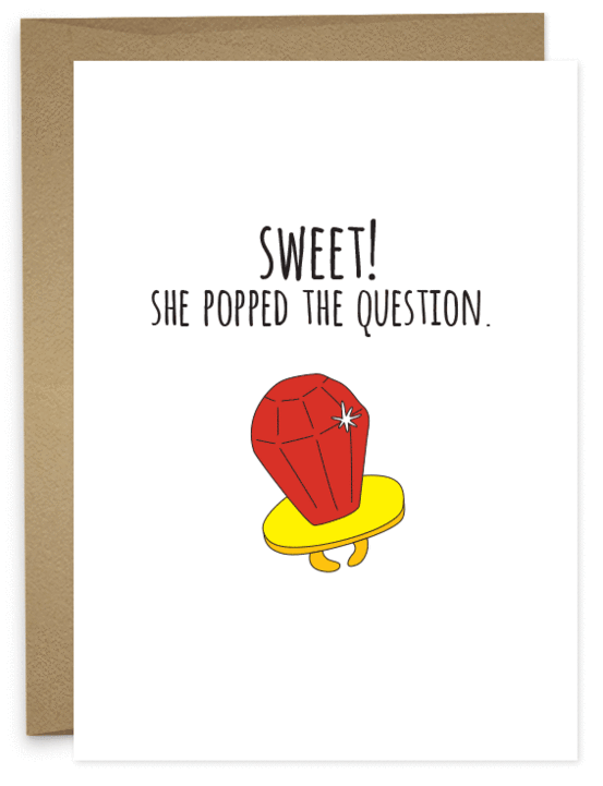 Humdrum Paper - Vendita all'ingrosso Biglietto di congratulazioni - Biglietto di auguri con domanda popped1