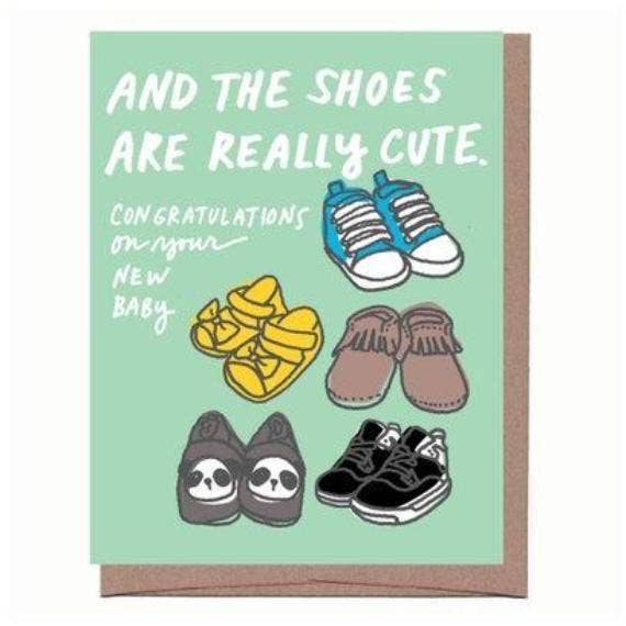 La Familia Green - Wholesale Baby Card - Baby Shoes Greeting Card1