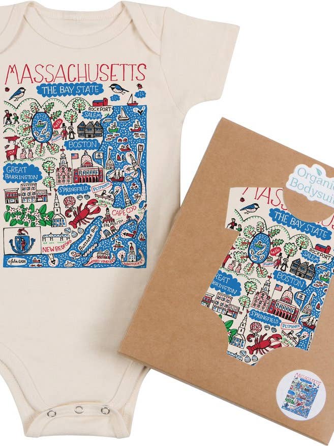 Massachusetts Boutique Map Art Infant & Toddler for wholesale by Morado Designs