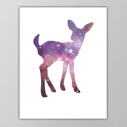 Impression d'art animal de l'esprit faon 8 po x 10 po pour la vente par The National Anthem