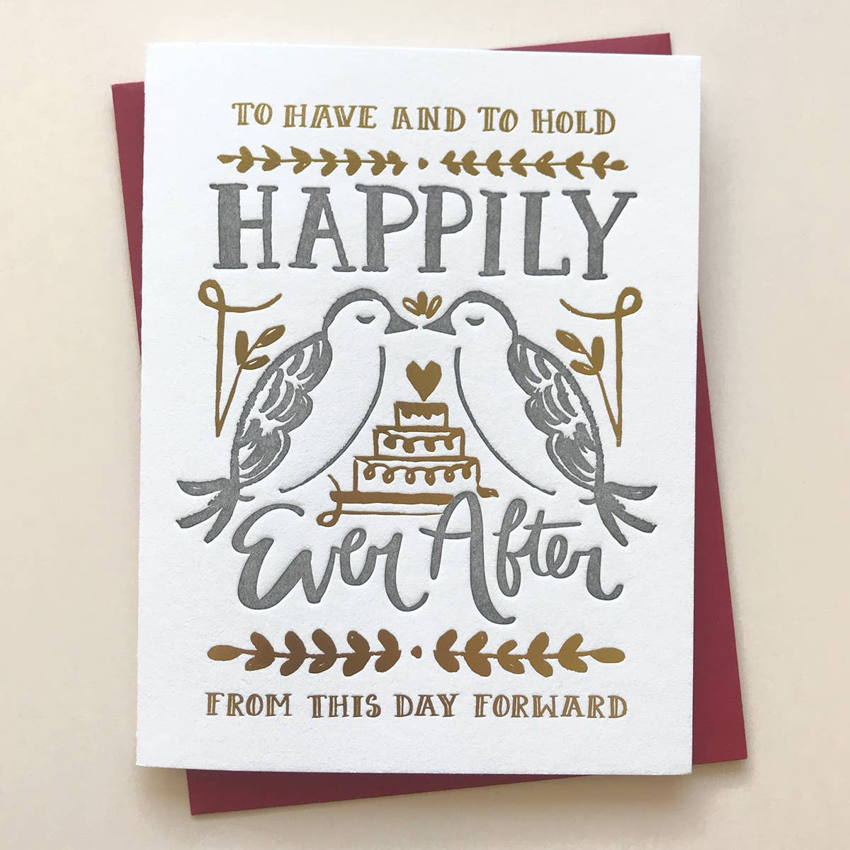 Paper Pony Co. - Vente Faire-part de mariage - Carte Letterpress Happily Ever After1