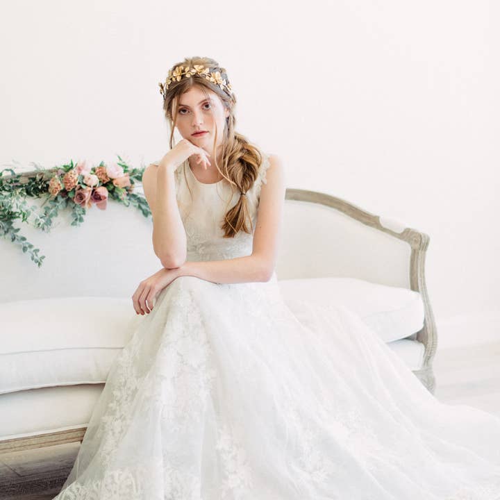 Acute Designs - Wholesale Tiara - Women's - Gold Daffodil Flower Bridal Crown2