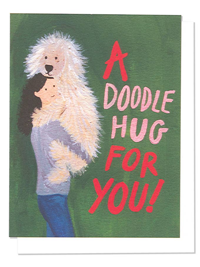 Willow Doodle Hug Single Card for wholesale by Thimblepress