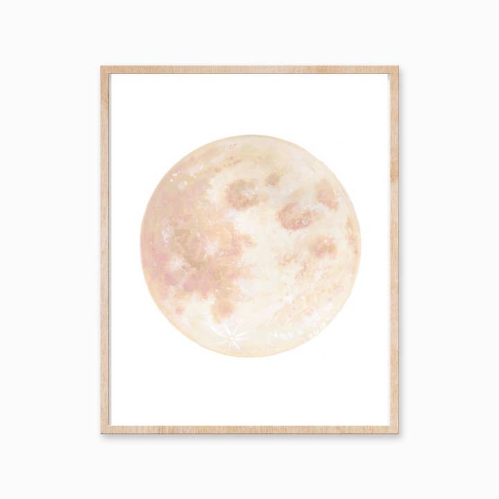 Blush Moon Art Print 8x10 for wholesale by Katelyn Morse Art