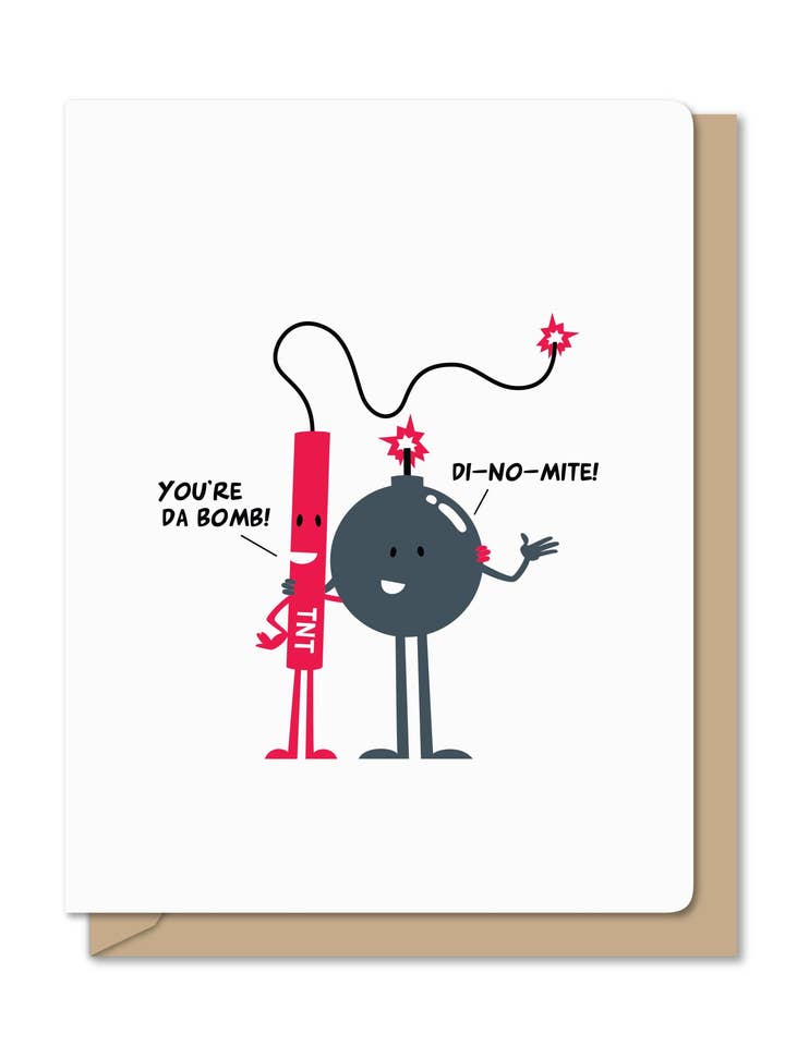 A2/4.25x5.5" Letterpress| Love Greeting Card|You're Da Bomb for wholesale by Maginating