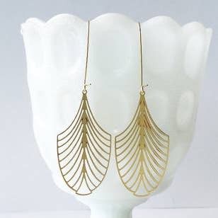 Art Deco Leaf Earrings for wholesale by A Tea Leaf Jewelry