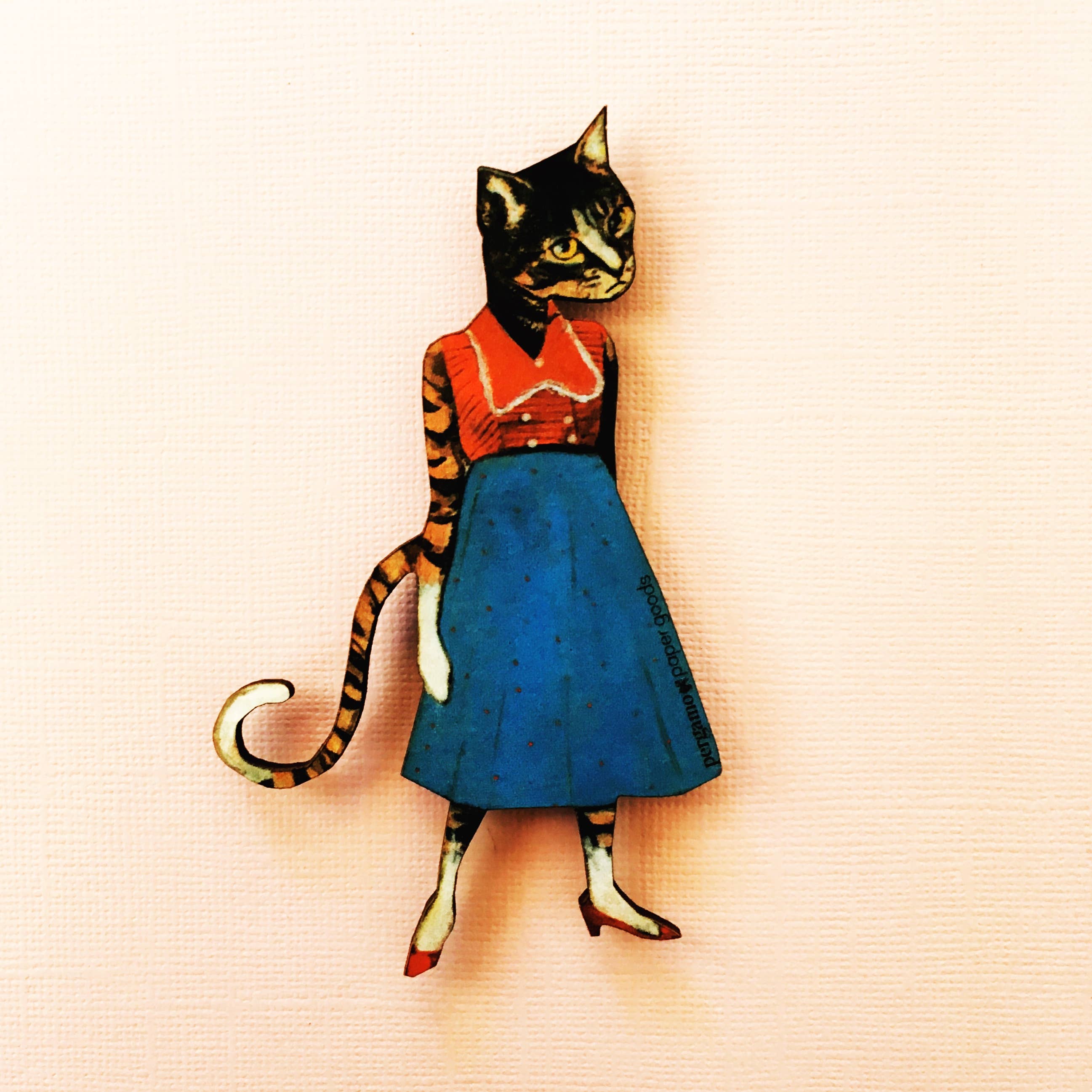 Pergamo Paper Goods - Wholesale Magnet - Cat Lady Wood Magnet1