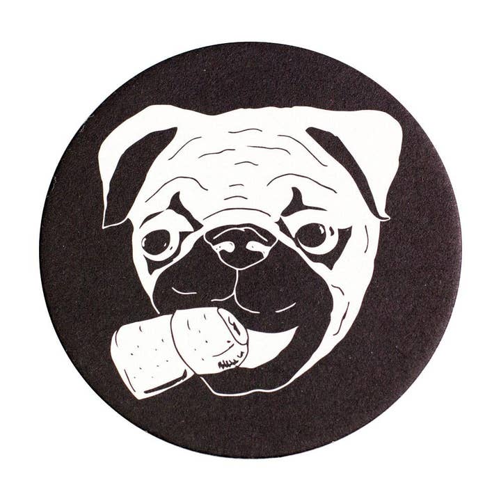 Party Pug Coaster for wholesale by Reyn Paper Co